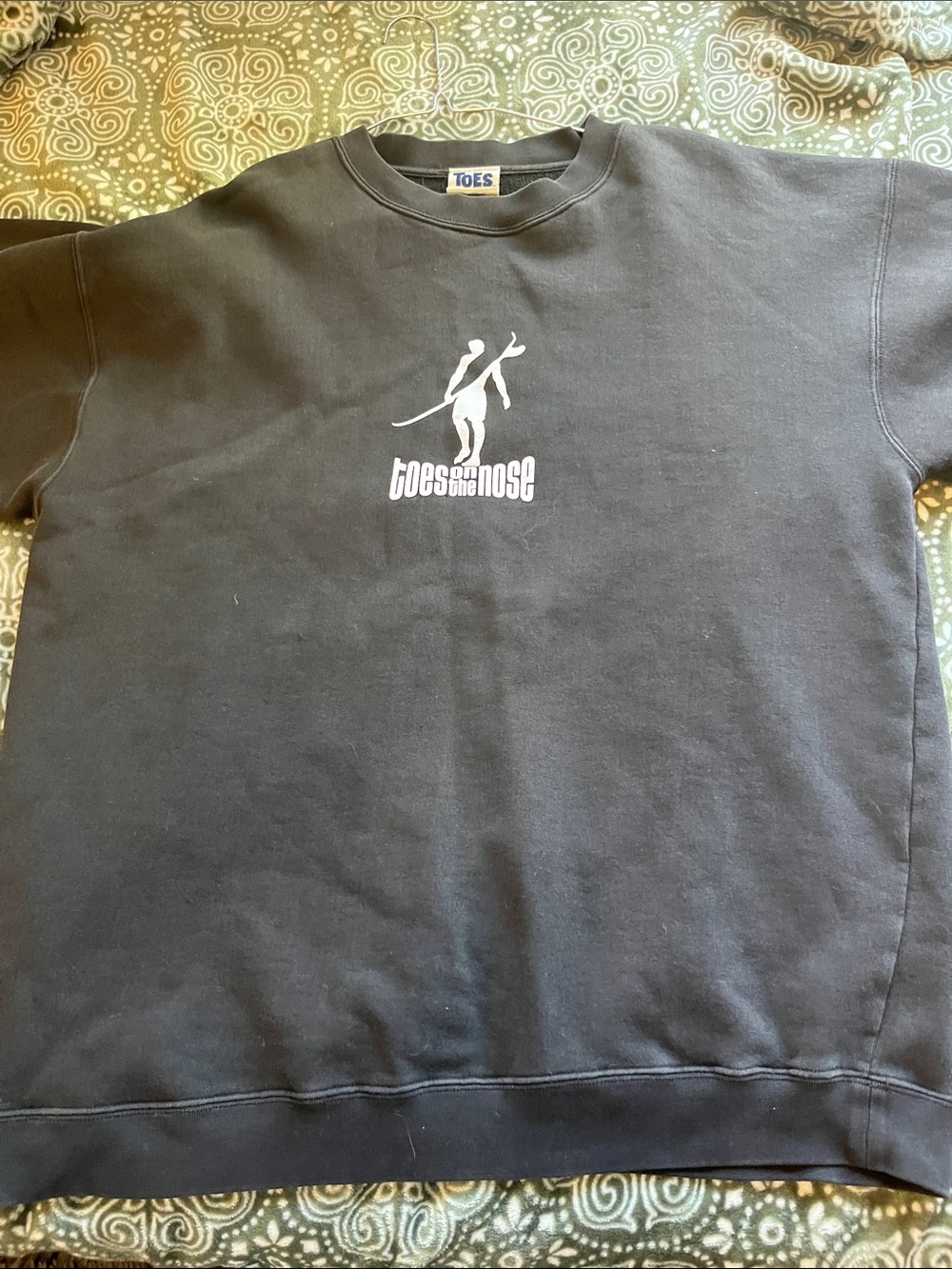 Men's Black Logo Crewneck Sweatshirt holes on the back